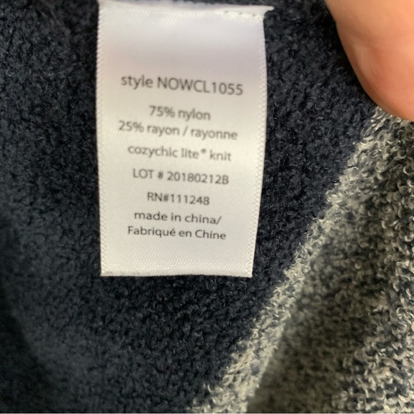 Barefoot Dreams Cozy Chic Lite Navy Blue Cardigan with Hood Size XS/S - Picture 7 of 8